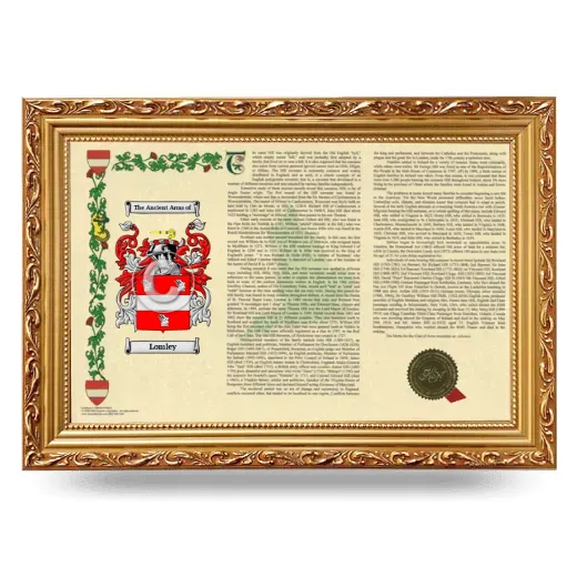 Lomley Armorial Landscape Framed - Gold