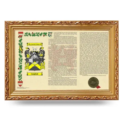 Longhuir Armorial Landscape Framed - Gold
