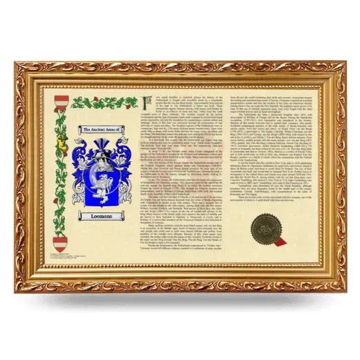 Loomans Armorial Landscape Framed - Gold