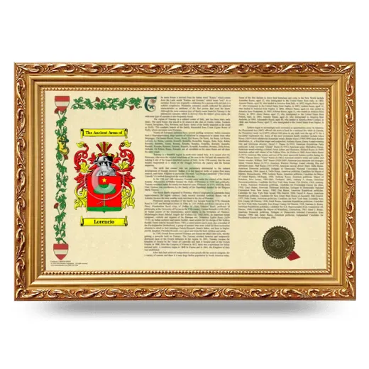 Lorencio Armorial Landscape Framed - Gold