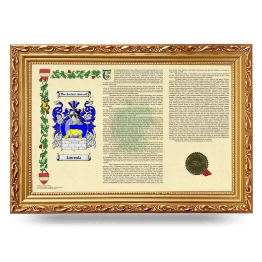 Lorrentz Armorial Landscape Framed - Gold
