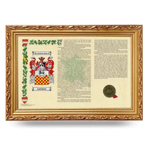 Louvieres Armorial Landscape Framed - Gold