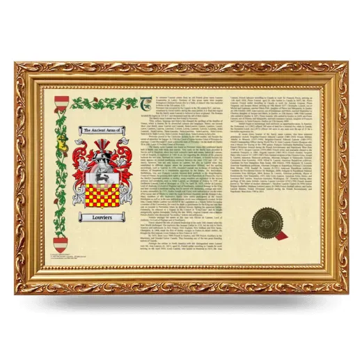 Louviers Armorial Landscape Framed - Gold