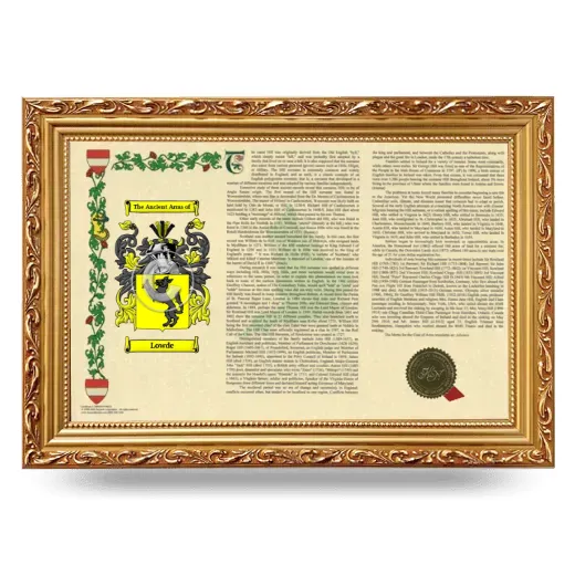 Lowde Armorial Landscape Framed - Gold