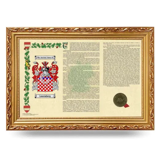 Lowenberg Armorial Landscape Framed - Gold
