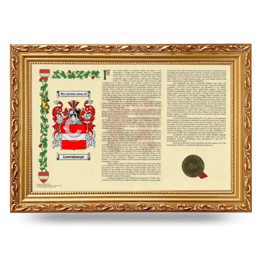 Lowenhaupt Armorial Landscape Framed - Gold