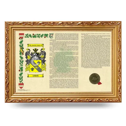 Lubath Armorial Landscape Framed - Gold