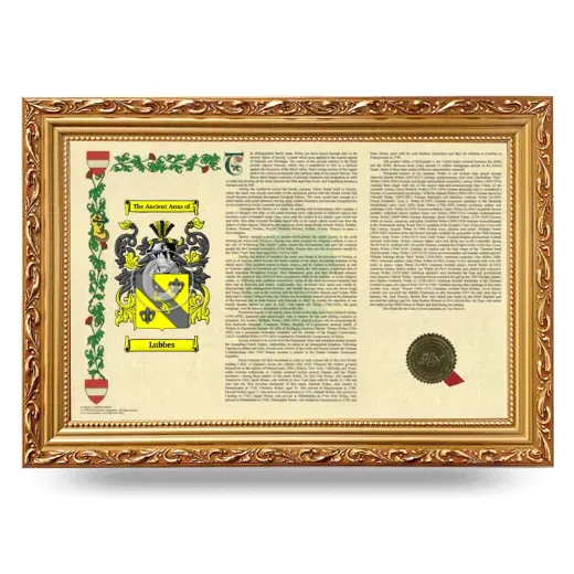 Lubbes Armorial Landscape Framed - Gold