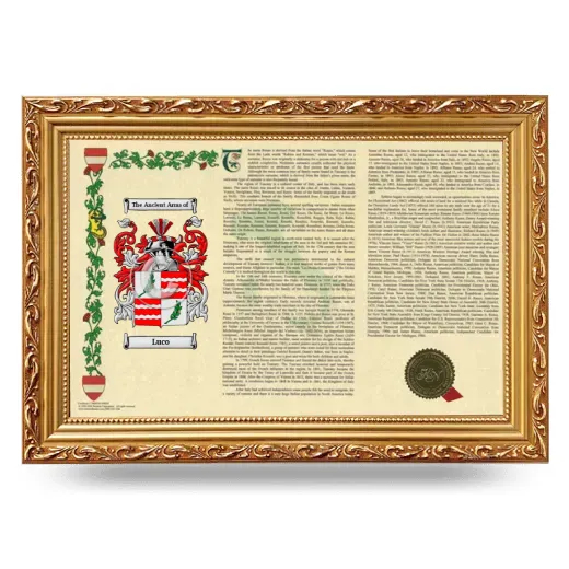 Luco Armorial Landscape Framed - Gold