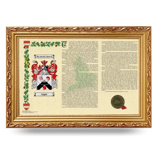 Luger Armorial Landscape Framed - Gold