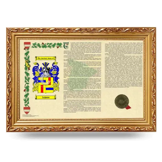 Lujano Armorial Landscape Framed - Gold