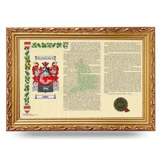 Lupin Armorial Landscape Framed - Gold