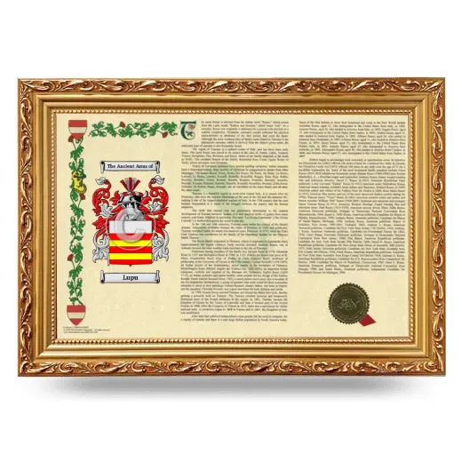 Lupu Armorial Landscape Framed - Gold