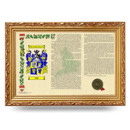 Lutt Armorial Landscape Framed - Gold