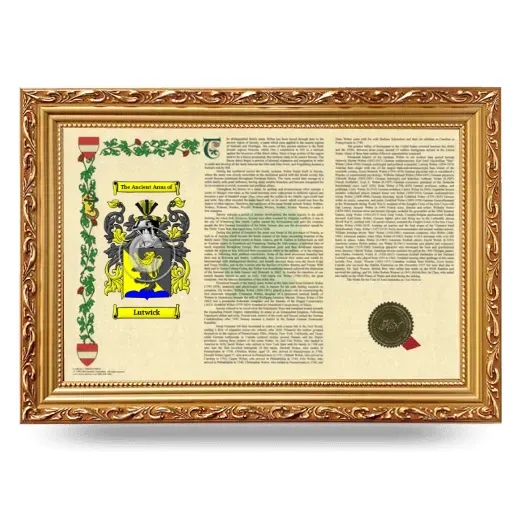 Lutwick Armorial Landscape Framed - Gold