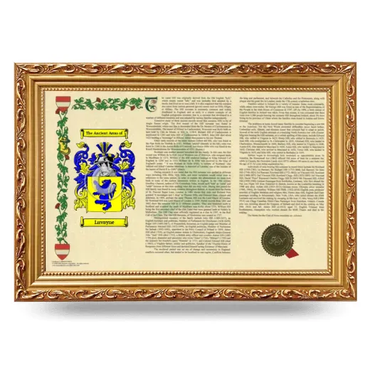 Luvayne Armorial Landscape Framed - Gold