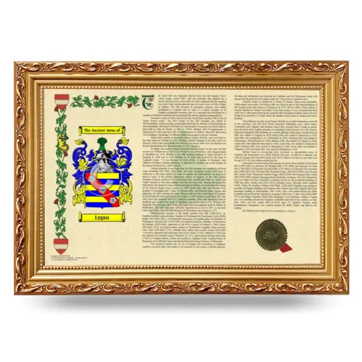 Lygan Armorial Landscape Framed - Gold