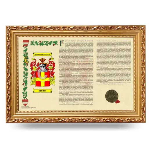 Lyndon Armorial Landscape Framed - Gold