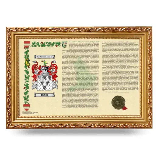 Mabitt Armorial Landscape Framed - Gold