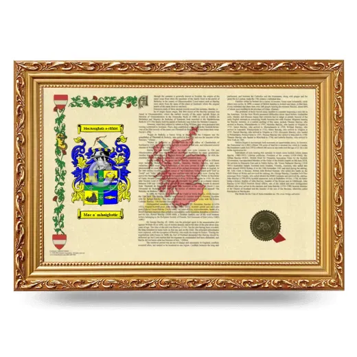 Mac a' mhaighstir Armorial Landscape Framed - Gold