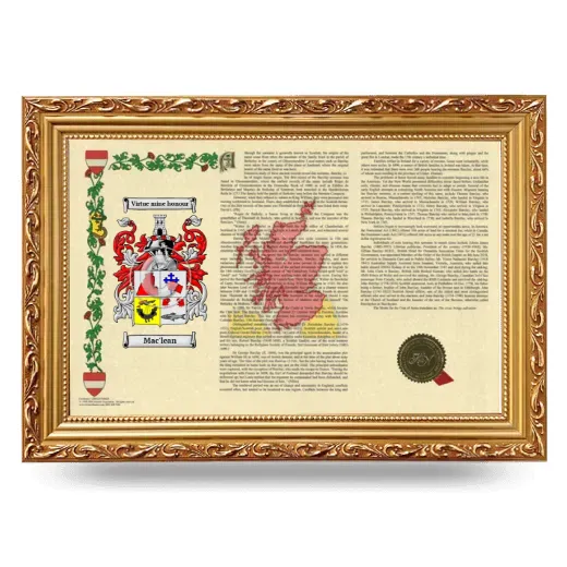 Mac'lean Armorial Landscape Framed - Gold
