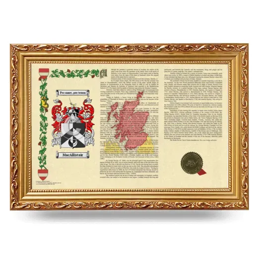 MacAllistair Armorial Landscape Framed - Gold