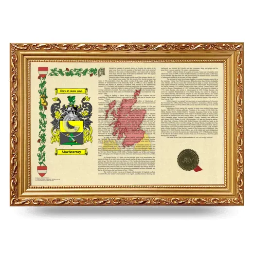 MacBeartay Armorial Landscape Framed - Gold