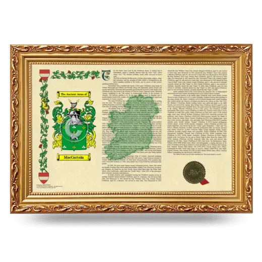 MacCurtain Armorial Landscape Framed - Gold
