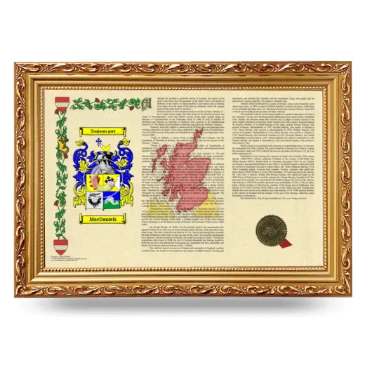 MacDaniels Armorial Landscape Framed - Gold