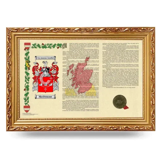 MacDermont Armorial Landscape Framed - Gold
