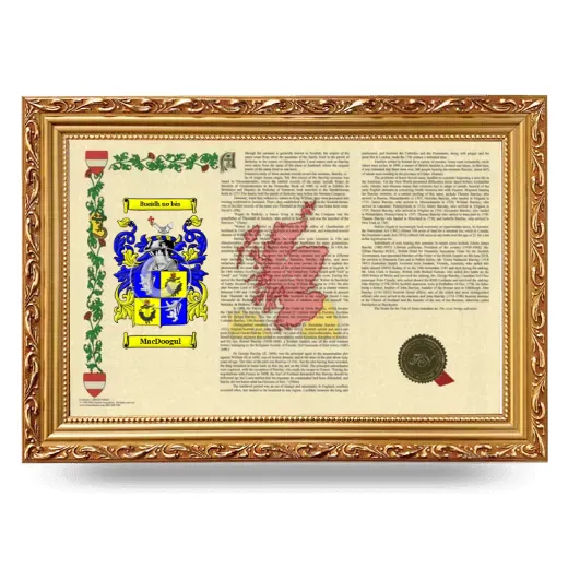 MacDoogul Armorial Landscape Framed - Gold