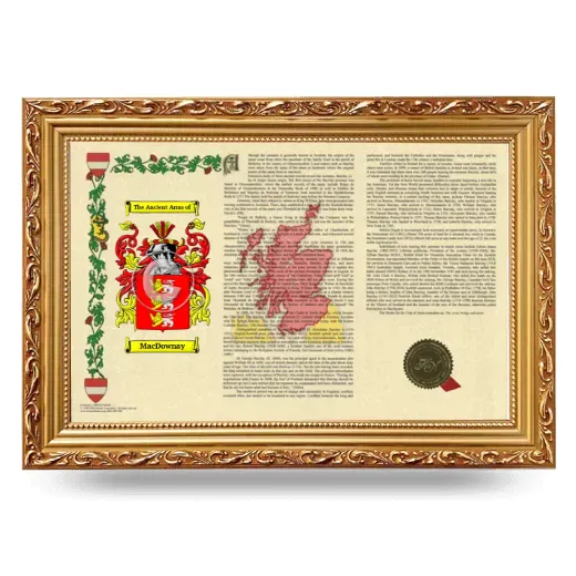 MacDownay Armorial Landscape Framed - Gold