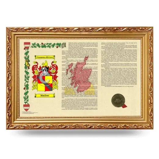 MacEver Armorial Landscape Framed - Gold