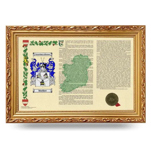 MacKaw Armorial Landscape Framed - Gold