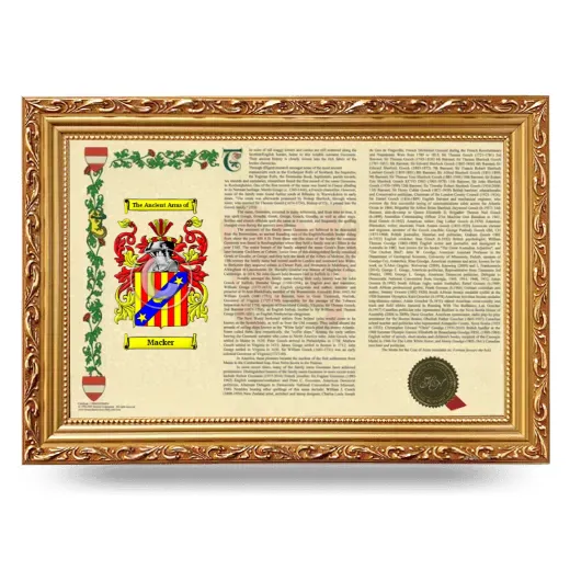 Macker Armorial Landscape Framed - Gold