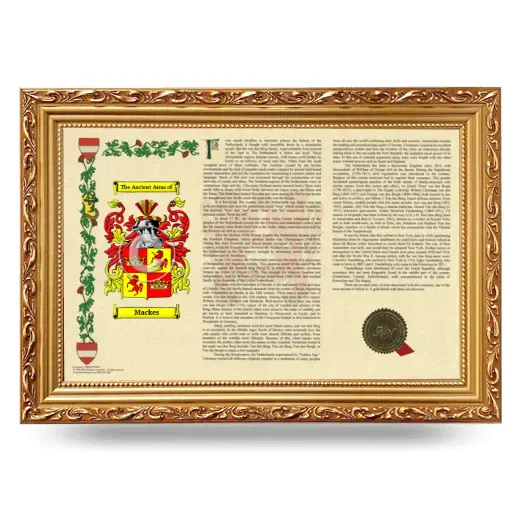 Mackes Armorial Landscape Framed - Gold