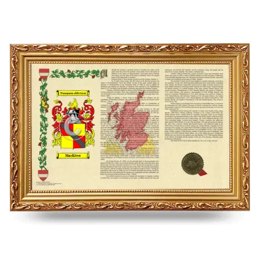 MacKiver Armorial Landscape Framed - Gold