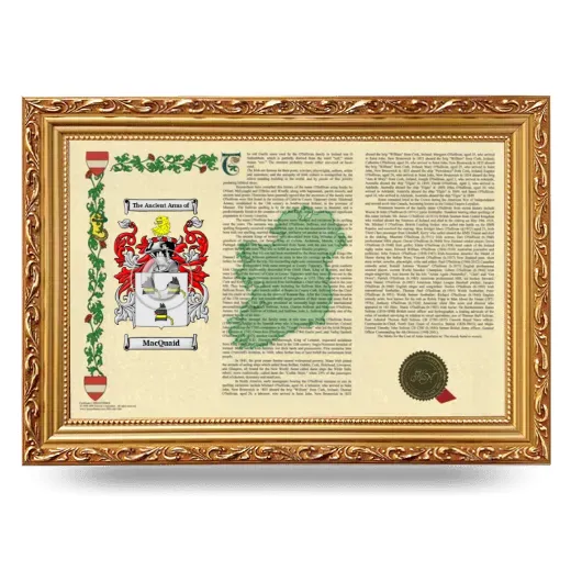 MacQuaid Armorial Landscape Framed - Gold