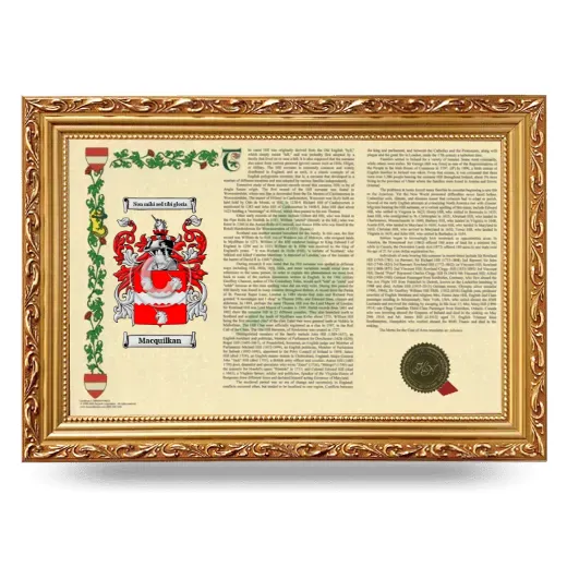 Macquilkan Armorial Landscape Framed - Gold