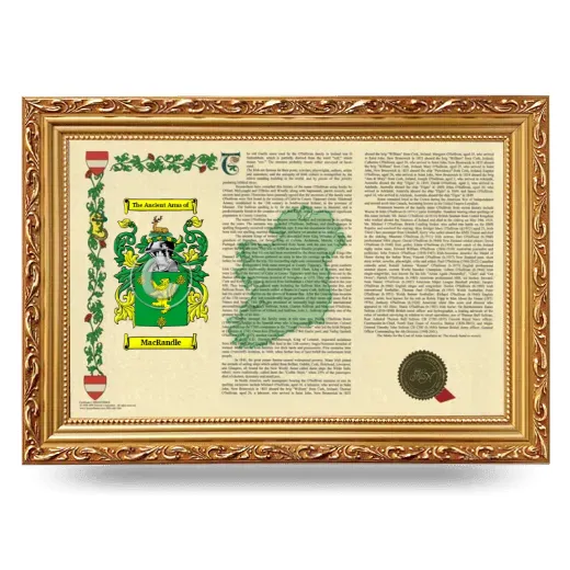MacRandle Armorial Landscape Framed - Gold