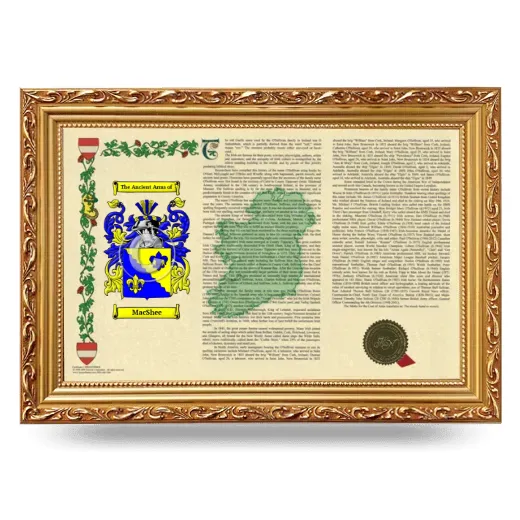 MacShee Armorial Landscape Framed - Gold