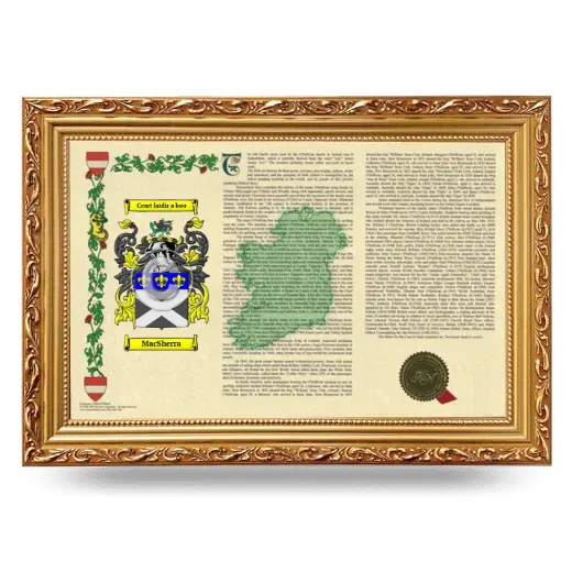 MacSherra Armorial Landscape Framed - Gold