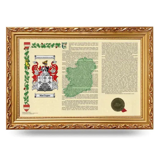 MacTague Armorial Landscape Framed - Gold