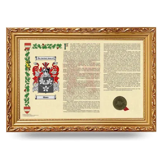Maes Armorial Landscape Framed - Gold