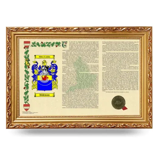Makeman Armorial Landscape Framed - Gold