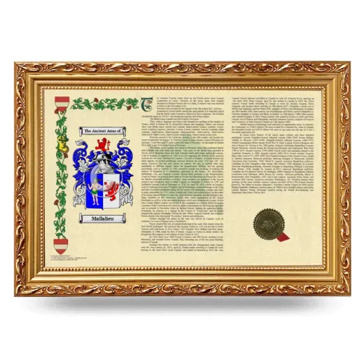 Mallalieu Armorial Landscape Framed - Gold