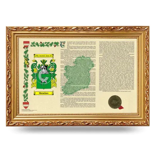 Manahan Armorial Landscape Framed - Gold