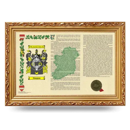 Mangum Armorial Landscape Framed - Gold