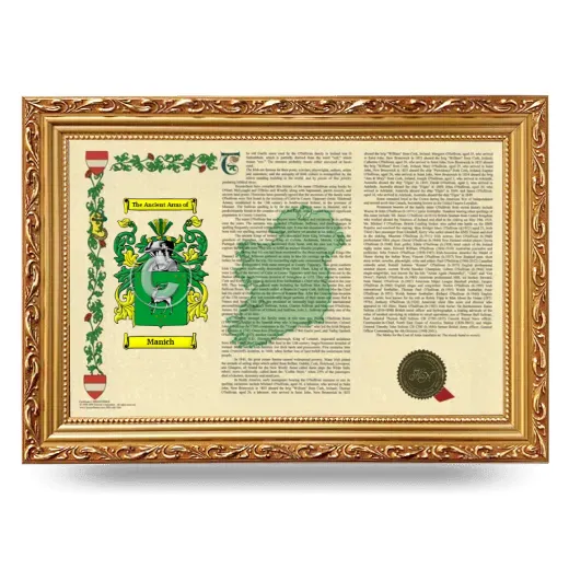 Manich Armorial Landscape Framed - Gold