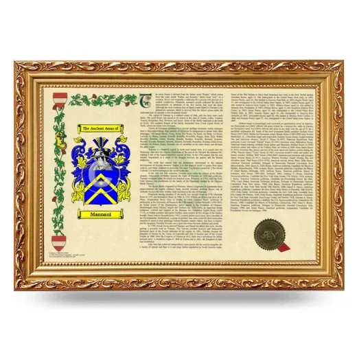 Mannani Armorial Landscape Framed - Gold